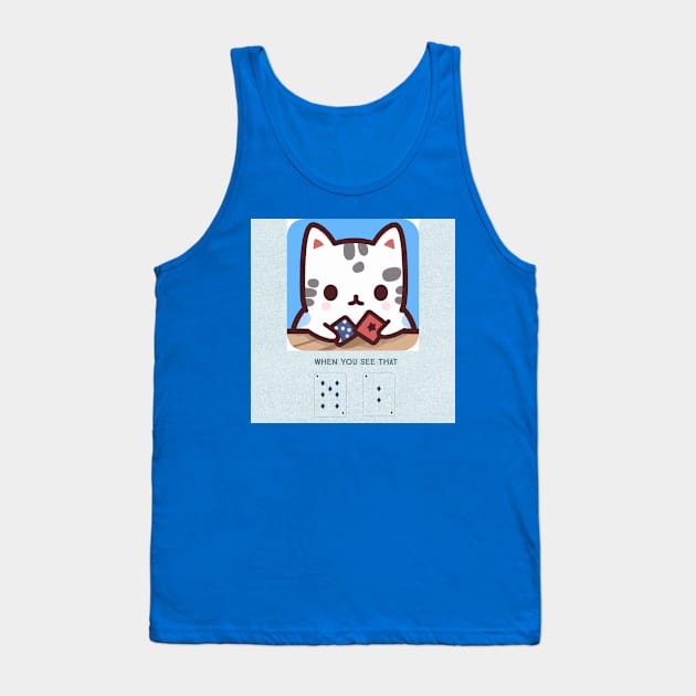 Cat Playing Poker Tank Top by JusstTees